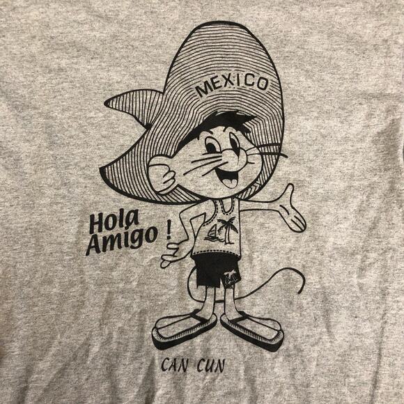 Men's Grey ‘Hola Amigo!’ Mexico Graphic Tee - Picture 4 of 4